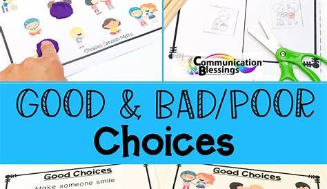 good choices bad choices worksheets