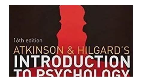 Atkinson and Hilgards Introduction to Psychology 16th Edition PDF Free