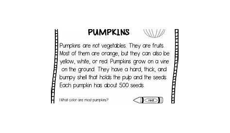 pumpkins worksheet for students to practice their writing and reading