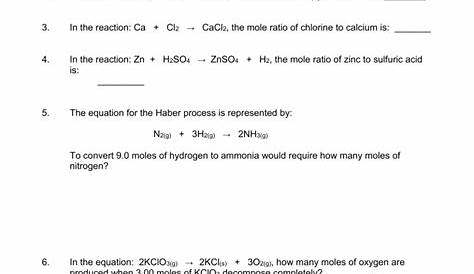 gas law stoichiometry worksheets