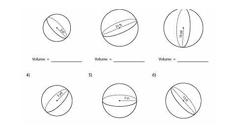 volume of sphere worksheet answer key