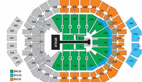 kfc yum center seating chart with rows