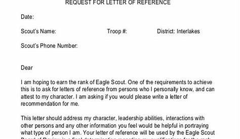 Eagle Scout Letter Of Recommendation Request Best Of 12 Sample Eagle Scout Re Mendation Letter