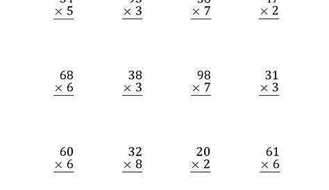 multiplication two digit numbers worksheet
