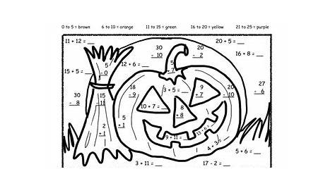 halloween addition and subtraction worksheet