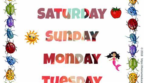 FREE colourful days of the week poster - The Mum Educates