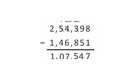 how to subtract large numbers