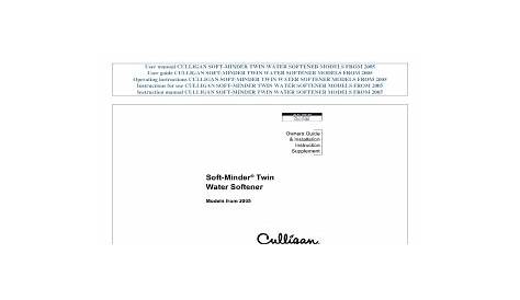Culligan Soft Minder Twin - Fill Online, Printable, Fillable, Blank