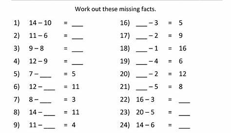 math subtraction worksheets