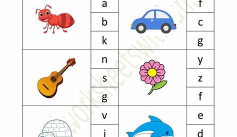 English - Preschool: Initial Sound Worksheet 1 (Color)