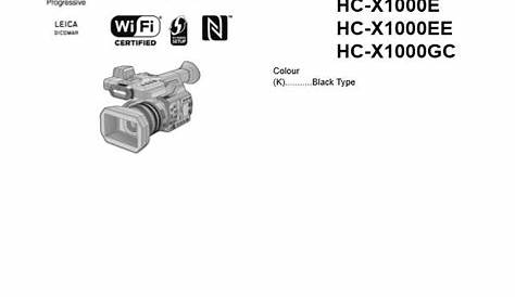 Panasonic HC X1000 4K Camcorder Service Manual and Rep - serviceandrepair