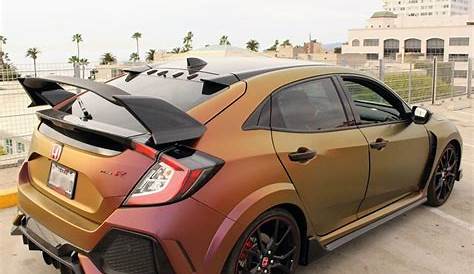 Honda Civic wrapped in Avery ColorFlow Satin Rising Sun Red/Gold shade