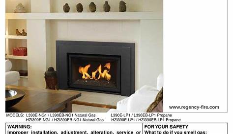 REGENCY FIREPLACE PRODUCTS HZI390E OWNERS & INSTALLATION MANUAL Pdf