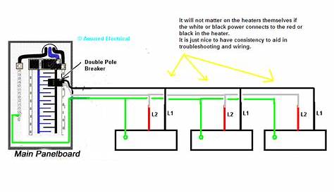 Im wiring multiple 240v baseboard heaters in parallel with