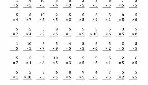 multiplication by 5 worksheets