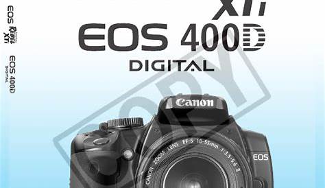 User manual Canon EOS 400D (English - 180 pages)
