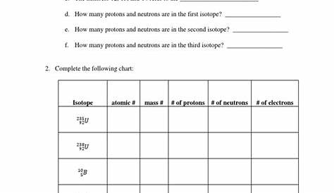 isotope practice worksheets answer key