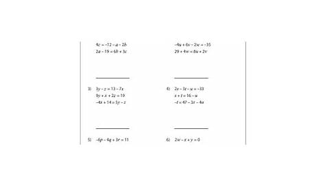 Easy Simultaneous Equations Worksheet - Worksheets For Kindergarten