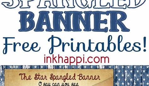 star spangled banner words printable
