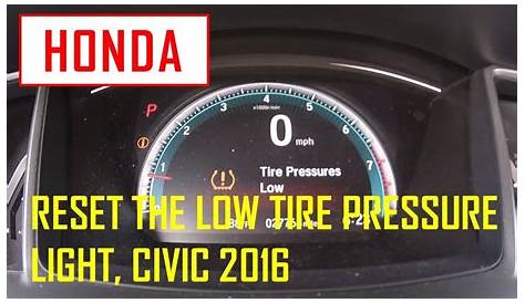 2017 honda civic low tire pressure reset