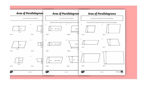 Parallelogram Area Worksheet KS2 Resource Pack
