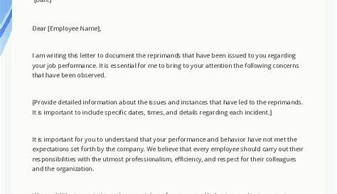 Free Word Template: Document Employee Reprimands Letter Template