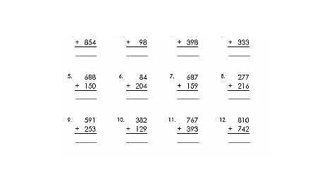 Worksheets for 3-Digit Addition with Regrouping
