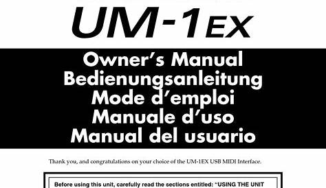 EDIROL UM-1EX OWNER'S MANUAL Pdf Download | ManualsLib
