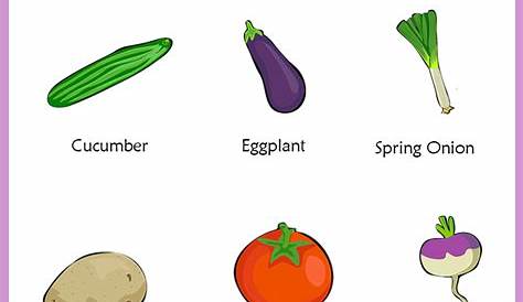 Vegetables Vocabulary charts | English worksheets for kindergarten