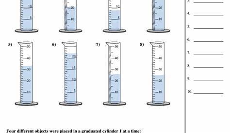 graduated cylinder worksheets answers