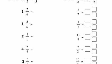proper and improper fractions worksheets