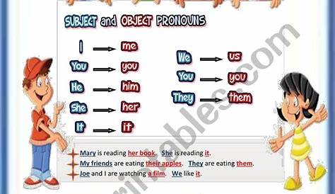 SUBJECT and OBJECT PRONOUNS - ESL worksheet by vivienne71