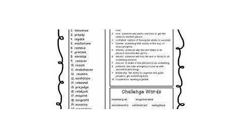 4th Grade Reading Street Unit 6 Spelling & Vocabulary Word Lists