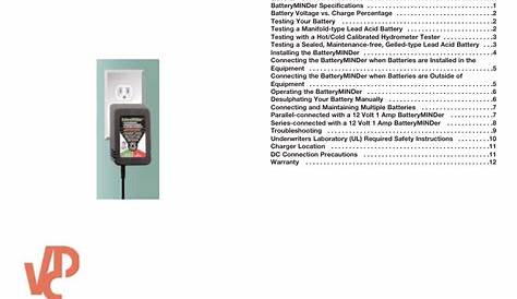 BatteryMINDer 12112 User Manual | 7 pages | Original mode