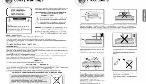 Safety warnings, Precautions | Samsung AV-R720 User Manual | Page 2 / 25