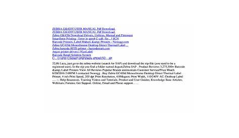 Zebra Gk420t Manual - Fill Online, Printable, Fillable, Blank | pdfFiller
