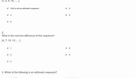 Arithmetic Sequence Worksheet Answers Arithmetic Sequence Worksheet
