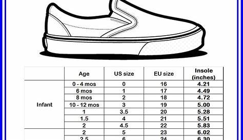 vans shoe size chart women