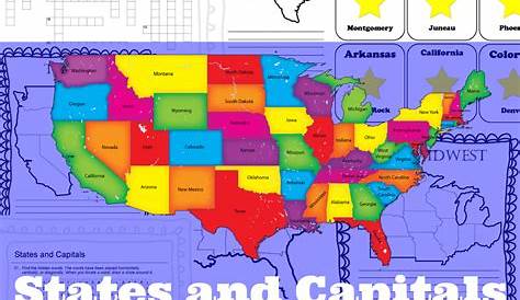states and capitals printable