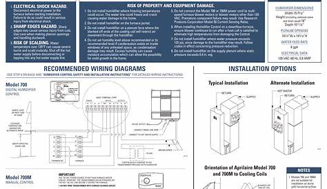 Aprilaire 700 Wiring Instructions - Wiring Diagram and Schematic