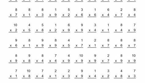Printable Mad Minute Multiplication - Printable Word Searches
