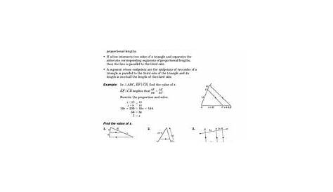 Parallel Lines and Proportional Parts Worksheet for 10th Grade | Lesson