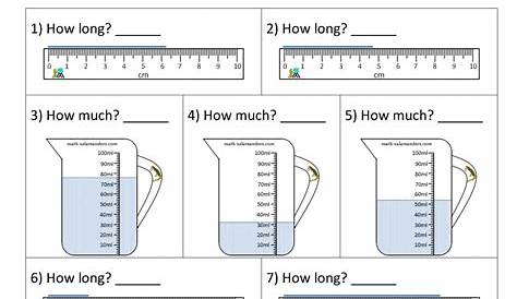 metric measurement worksheet printable