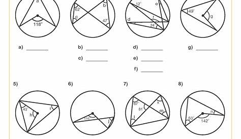 Circle Theorems (A) Worksheet | Printable PDF Worksheets