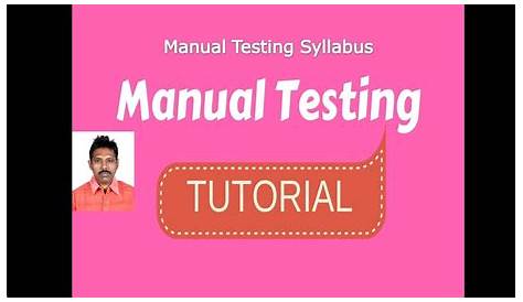 manual and automation testing syllabus