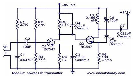 Medium power FM transmitter circuit