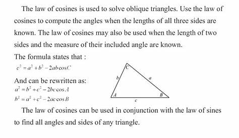 sine law and cosine law worksheets