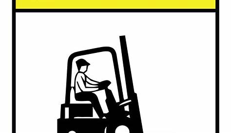 Caution: Forklift Traffic with Icon ANSI Portrait - Wall Sign