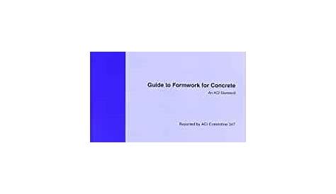 Guide to Formwork for Concrete: aci: 9789990015843: Amazon.com: Books