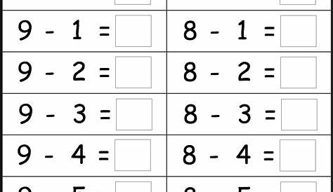 subtraction worksheets for kindergarten 1-10